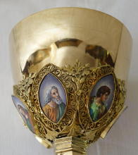 Solid silver gilt antique Gothic Chalice.